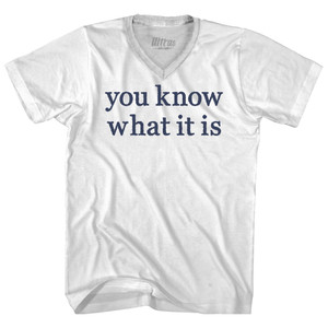 You Know What It Is Rage Font Adult Tri-Blend V-neck T-shirt - White You Know What It Is Rage Font Adult Tri-Blend V-neck T-shirt - White