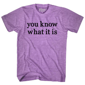 You Know What It Is Rage Font Adult Tri-Blend T-shirt - Athletic Purple You Know What It Is Rage Font Adult Tri-Blend T-shirt - Athletic Purple