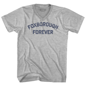 Foxborough Forever Adult Cotton V-neck T-shirt - Grey Heather