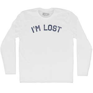 I'm Lost Adult Cotton Long Sleeve T-shirt - White