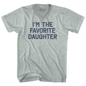 I'm The Favorite Daughter Adult Tri-Blend V-neck T-shirt - Athletic Cool Grey I'm The Favorite Daughter Adult Tri-Blend V-neck T-shirt - Athletic Cool Grey