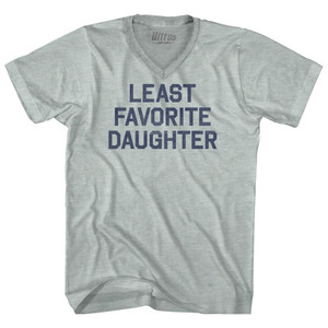 Least Favorite Daughter Adult Tri-Blend V-neck T-shirt - Athletic Cool Grey Least Favorite Daughter Adult Tri-Blend V-neck T-shirt - Athletic Cool Grey