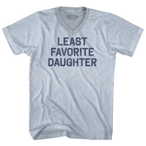 Least Favorite Daughter Adult Tri-Blend V-neck T-shirt - Athletic White Least Favorite Daughter Adult Tri-Blend V-neck T-shirt - Athletic White