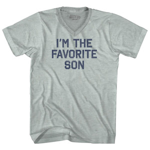 I'm The Favorite Son Adult Tri-Blend V-neck T-shirt - Athletic Cool Grey I'm The Favorite Son Adult Tri-Blend V-neck T-shirt - Athletic Cool Grey