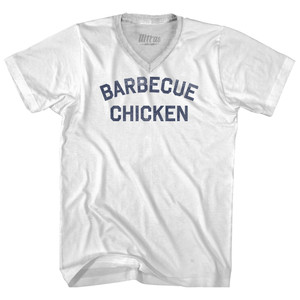 Barbecue Chicken Adult Tri-Blend V-neck T-shirt - White