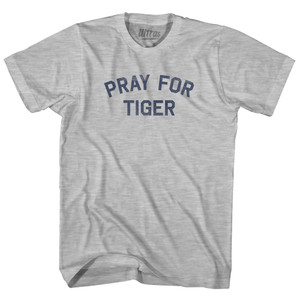 Pray For Tiger Adult Cotton T-shirt - Grey Heather