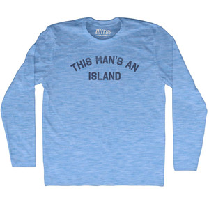 This Man's An Island Adult Tri-Blend Long Sleeve T-shirt - Athletic Blue This Man's An Island Adult Tri-Blend Long Sleeve T-shirt - Athletic Blue