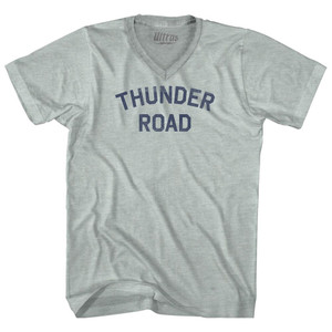 Thunder Road Adult Tri-Blend V-neck T-shirt - Athletic Cool Grey