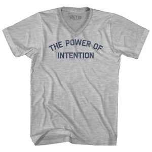 The Power Of Intention Adult Cotton V-neck T-shirt - Grey Heather The Power Of Intention Adult Cotton V-neck T-shirt - Grey Heather