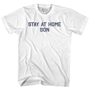 Stay At Home Son Womens Cotton Junior Cut T-Shirt - White Stay At Home Son Womens Cotton Junior Cut T-Shirt - White