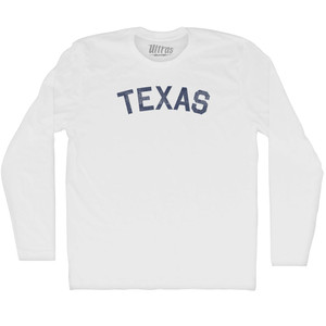Texas Adult Cotton Long Sleeve T-shirt - White