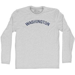 Washington Adult Cotton Long Sleeve T-shirt - Grey Heather