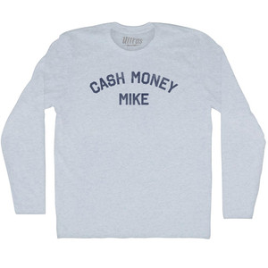Cash Money Mike Adult Tri-Blend Long Sleeve T-shirt - Athletic White Cash Money Mike Adult Tri-Blend Long Sleeve T-shirt - Athletic White