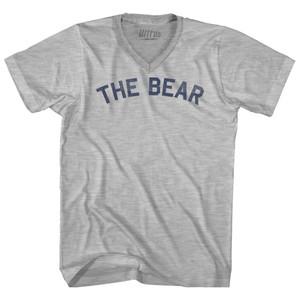 The Bear Adult Cotton V-neck T-shirt - Grey Heather