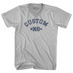 Custom Cross Country XC Adult Tri-Blend V-neck T-shirt - Cool Grey Custom Cross Country XC Adult Tri-Blend V-neck T-shirt - Cool Grey
