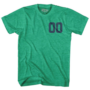 Custom Left Chest Number Name And Number Back Adult Tri-Blend T-shirt - Athletic Green Custom Left Chest Number Name And Number Back Adult Tri-Blend T-shirt - Athletic Green