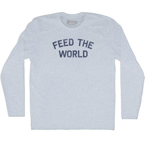 Feed The World Adult Tri-Blend Long Sleeve T-shirt - Athletic White Feed The World Adult Tri-Blend Long Sleeve T-shirt - Athletic White