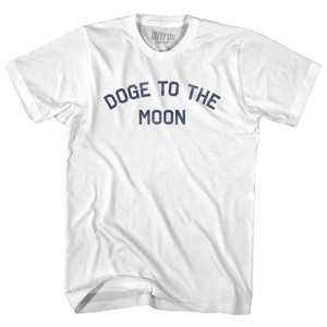 Doge To The Moon Adult Cotton T-shirt - White