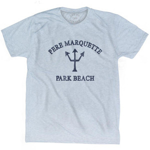 Michigan Pere Marquette Park Beach Trident Adult Tri-Blend T-Shirt by Life on the Strand