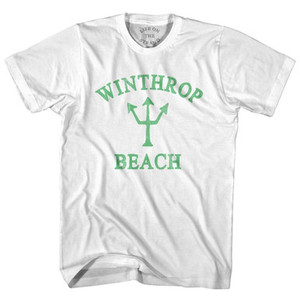 Massachusetts Winthrop Beach Emerald Art Trident Womens Cotton Junior Cut T-Shirt by Life on the Strand