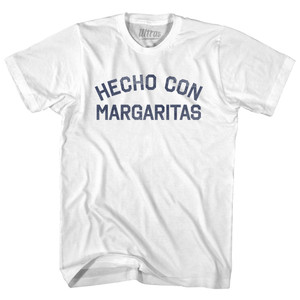 Hecho Con Margaritas Adult Cotton T-shirt - White