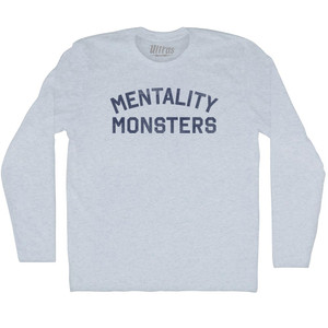 Mentality Monsters Adult Tri-Blend Long Sleeve T-shirt - Athletic White Mentality Monsters Adult Tri-Blend Long Sleeve T-shirt - Athletic White