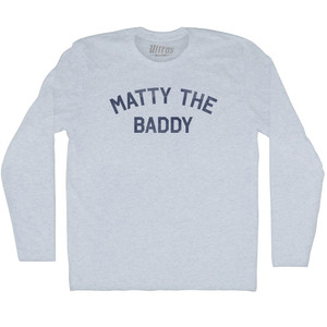Matty The Baddy Adult Tri-Blend Long Sleeve T-shirt - Athletic White Matty The Baddy Adult Tri-Blend Long Sleeve T-shirt - Athletic White