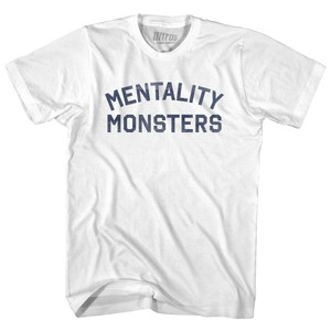 Mentality Monsters Womens Cotton Junior Cut T-Shirt - White Mentality Monsters Womens Cotton Junior Cut T-Shirt - White