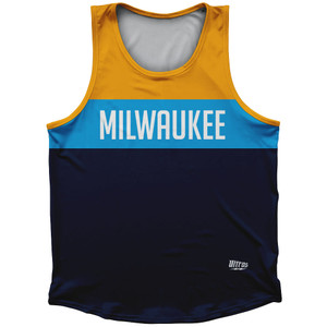 Milwaukee Finish Line Athletic Sport Tank Top Made In USA - Yellow Navy Milwaukee Finish Line Athletic Sport Tank Top Made In USA - Yellow Navy