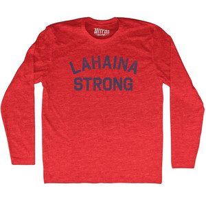 Lahaina Strong Adult Tri-Blend Long Sleeve T-shirt - Athletic Red Lahaina Strong Adult Tri-Blend Long Sleeve T-shirt - Athletic Red