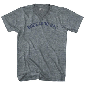 Buzzards Bay Adult Tri-Blend V-neck T-shirt - Athletic Grey