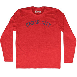 Cedar City Adult Tri-Blend Long Sleeve T-shirt - Athletic Red
