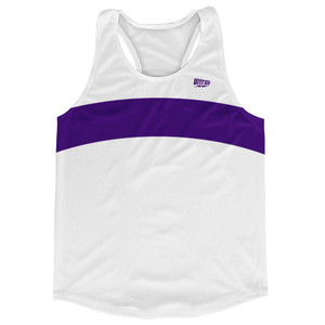 White And Purple Lakers Arch Running Track Tops Made In USA