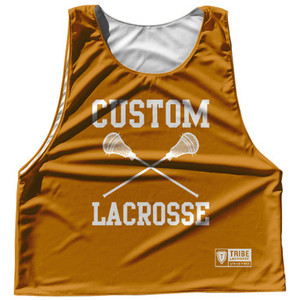 Custom Lacrosse Orange Burnt and White Reversible Lacrosse Pinnie Custom Lacrosse Orange Burnt and White Reversible Lacrosse Pinnie