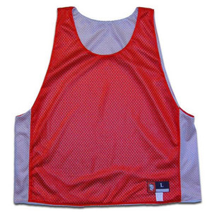 Red and Silver Reversible Lacrosse Pinnie Made In USA - Red & Silver Red and Silver Reversible Lacrosse Pinnie Made In USA - Red & Silver