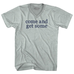 Come And Get Some Rage Font Adult Tri-Blend V-neck T-shirt - Athletic Cool Grey Come And Get Some Rage Font Adult Tri-Blend V-neck T-shirt - Athletic Cool Grey