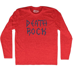 Death Rock Adult Tri-Blend Long Sleeve T-shirt - Athletic Red