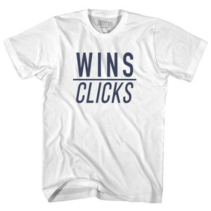 Wins Over Clicks Youth Cotton T-shirt - White