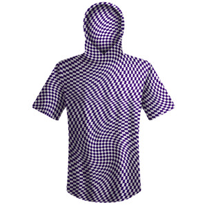 Warped Checkerboard Sport Hoodie - Purple Lakers And White