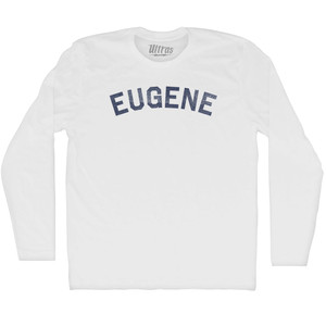 Eugene Adult Cotton Long Sleeve T-shirt - White