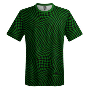 Warped Checkerboard Lacrosse Shooter Shirt - Green Kelly And Black Warped Checkerboard Lacrosse Shooter Shirt - Green Kelly And Black