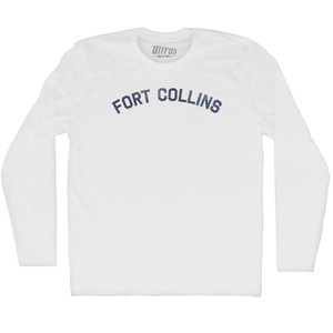 Fort Collins Adult Cotton Long Sleeve T-shirt - White