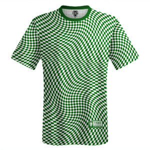 Warped Checkerboard Lacrosse Shooter Shirt - Green Kelly And White Warped Checkerboard Lacrosse Shooter Shirt - Green Kelly And White