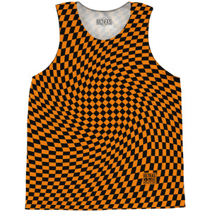 Warped Checkerboard Basketball Singlets - Orange Tennessee And Black Warped Checkerboard Basketball Singlets - Orange Tennessee And Black