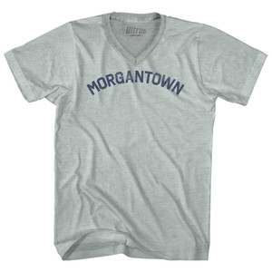 Morgantown Adult Tri-Blend V-neck T-shirt - Athletic Cool Grey