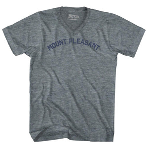 Mount Pleasant Tri-Blend V-neck Womens Junior Cut T-shirt - Athletic Grey Mount Pleasant Tri-Blend V-neck Womens Junior Cut T-shirt - Athletic Grey