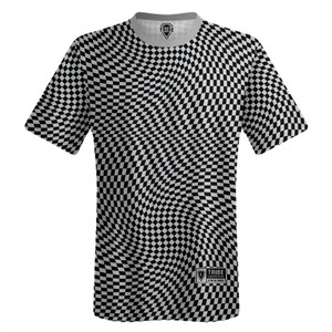 Warped Checkerboard Lacrosse Shooter Shirt - Grey Medium And Black Warped Checkerboard Lacrosse Shooter Shirt - Grey Medium And Black
