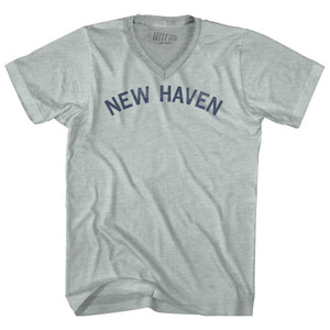 New Haven Adult Tri-Blend V-neck T-shirt - Athletic Cool Grey