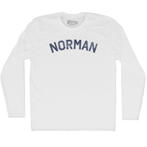 Norman Adult Cotton Long Sleeve T-shirt - White