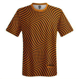 Warped Checkerboard Lacrosse Shooter Shirt - Orange Tennessee And Black Warped Checkerboard Lacrosse Shooter Shirt - Orange Tennessee And Black